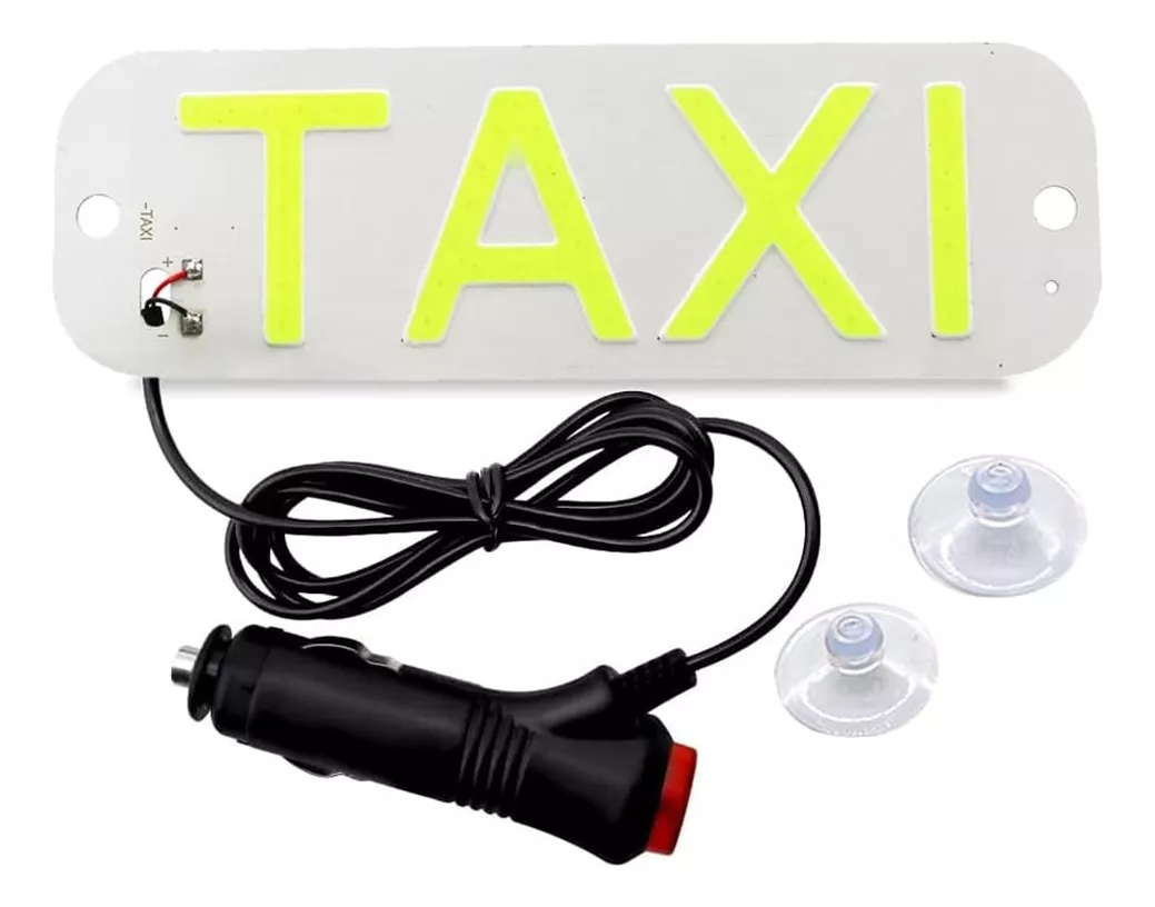 LETRERO DE TAXI LED + CIGARRERA BLANCO